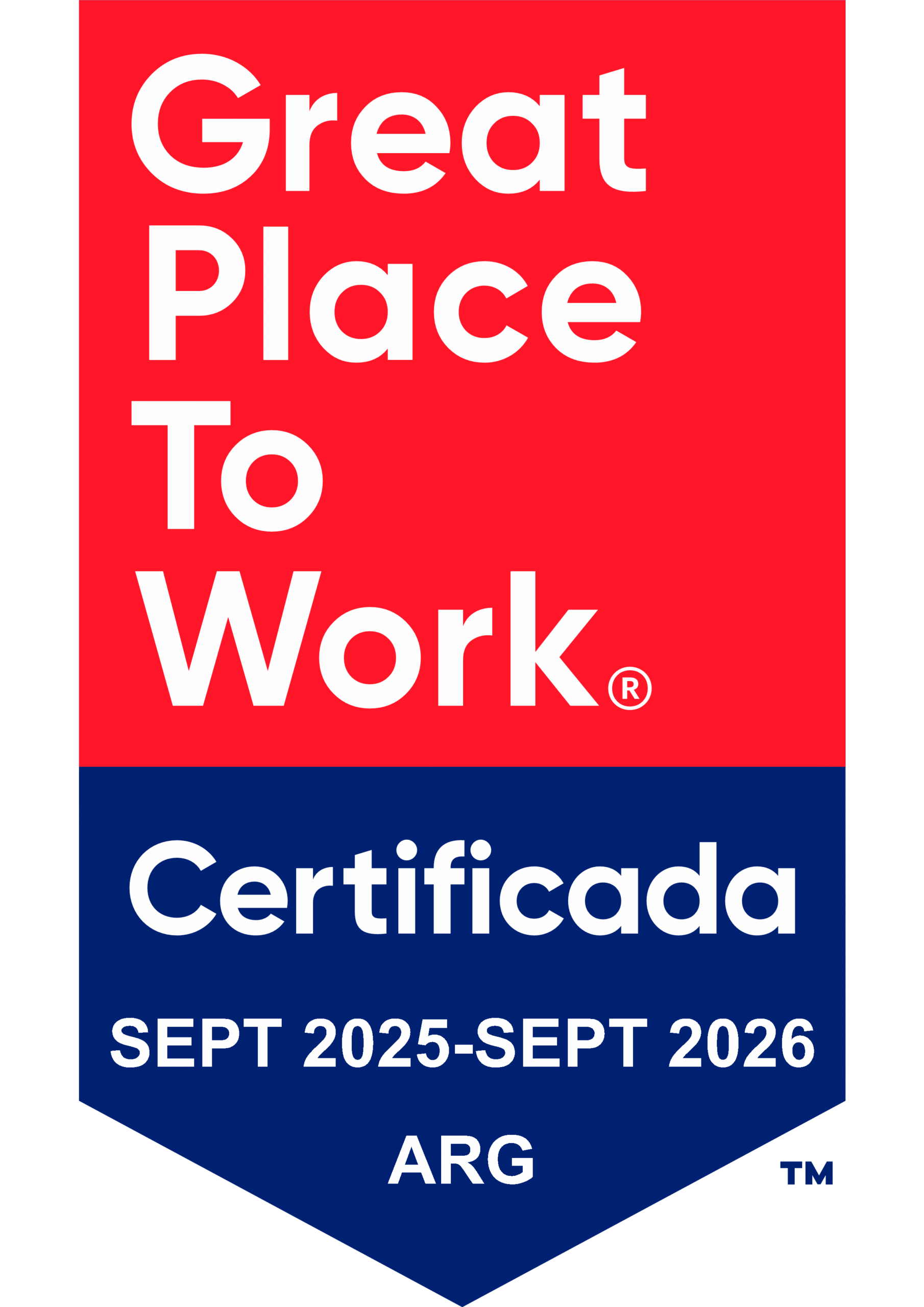 Empresa certificada por Great Place to Work como uno de los mejores lugares para trabajar en Argentina